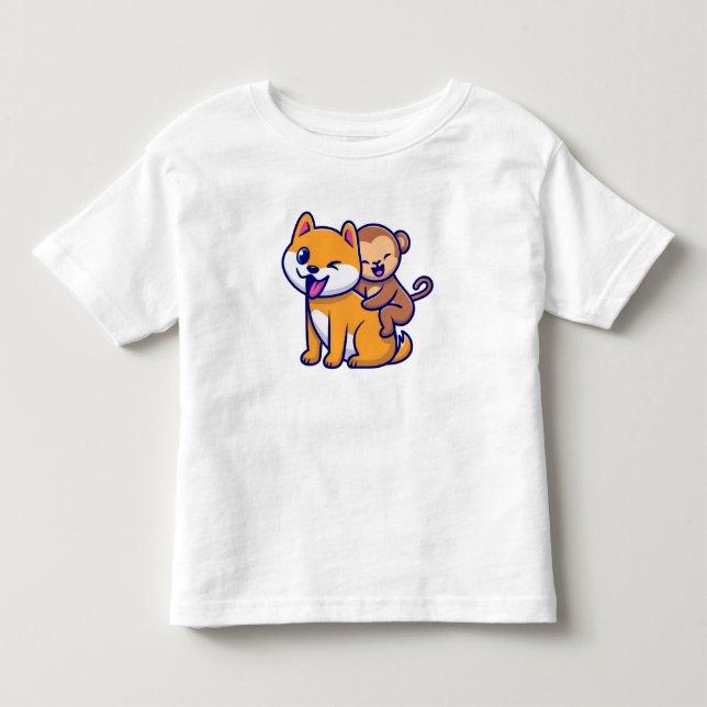 Camiseta De Bebé Dog Adorable y Personalizado de monos Duo (Anverso)