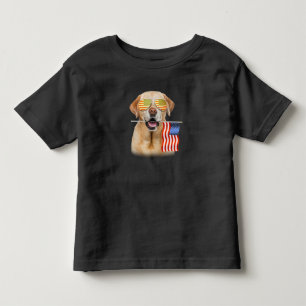 Camiseta De Bebé Dog Lover Bandera estadounidense de Labrador Ret