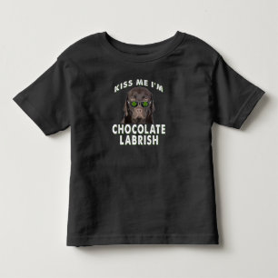 Camiseta De Bebé Dog Lover   Bésame soy Labrish de chocolate
