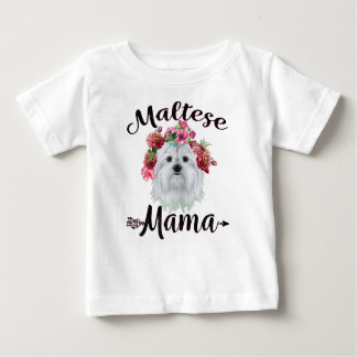 Camiseta De Bebé Dog Lover | Flores de perro maltesas y maltesas de