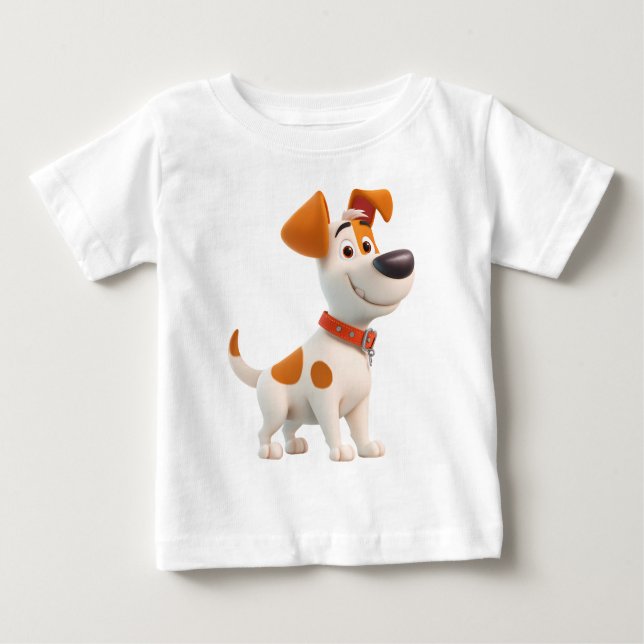 Camiseta De Bebé Dog Mascot – Cute Cartoon Puppy Kids  (Anverso)
