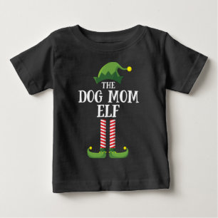 Camiseta De Bebé Dog Mom Elf Matching Family Group Christmas Party