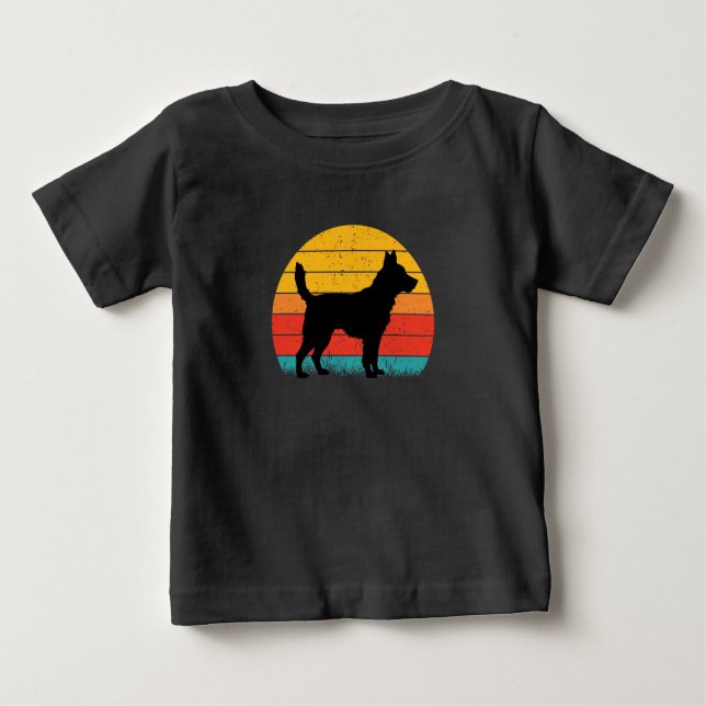 Camiseta De Bebé Dog Silhouette at Sunset (Anverso)