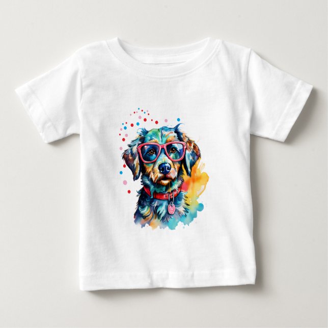 Camiseta De Bebé Dog with Glasses (Anverso)