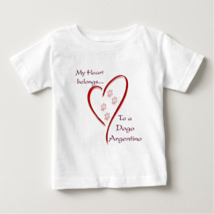 Camiseta De Bebé Dogo Argentino Heart Pertenece