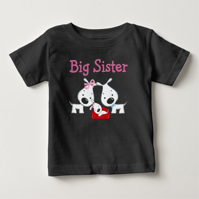 Camiseta De Bebé Dogs Big Sister (Anverso)