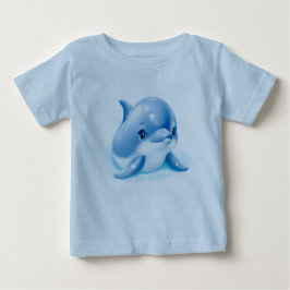 Camiseta De Bebé Dolphin Adorable Blue Baby