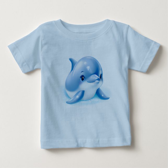 Camiseta De Bebé Dolphin Adorable Blue Baby (Anverso)
