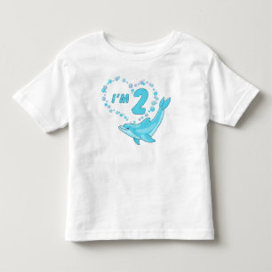 Camiseta De Bebé Dolphin Heart 2º cumpleaños