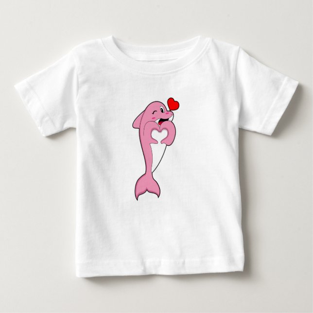 Camiseta De Bebé Dolphin Love Heart (Anverso)