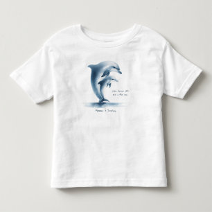 Camiseta De Bebé Dolphin Madre Bebé color de agua azul personalizad