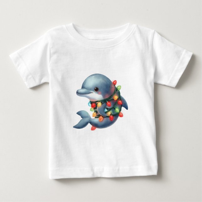 Camiseta De Bebé Dolphin Navidades Adorables (Anverso)