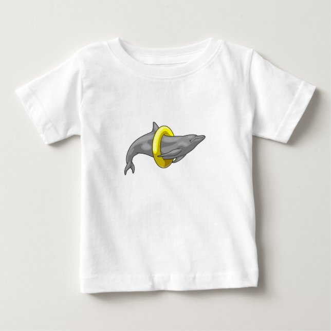 Camiseta De Bebé Dolphin Swimming Lifebuoy (Anverso)