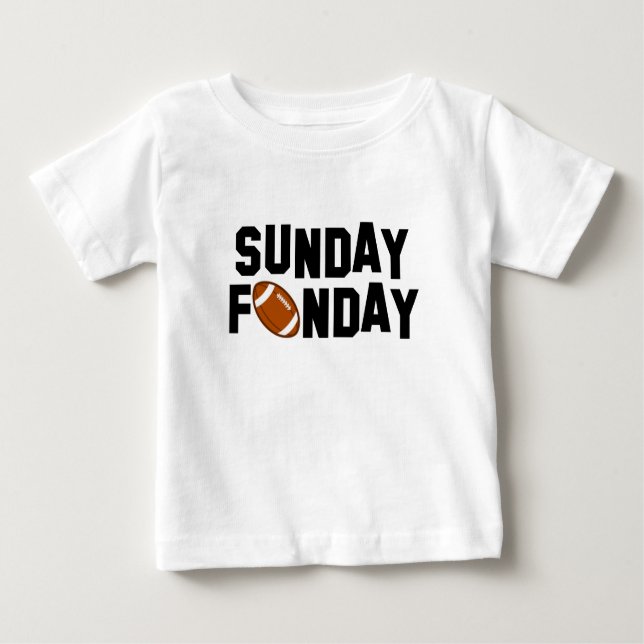 Camiseta De Bebé Domingo Funday con fútbol (Anverso)
