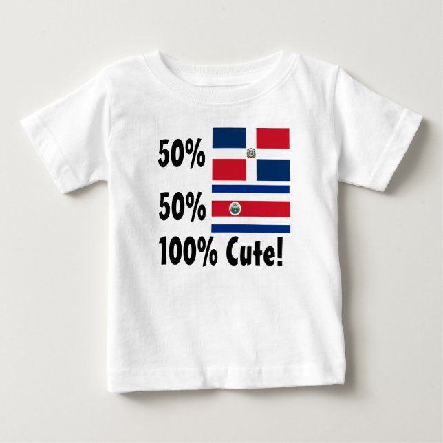 Camiseta De Bebé Dominican de Rican el 50% de la costa del 50% el (Anverso)
