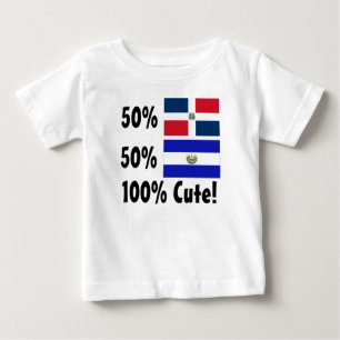 Camiseta De Bebé Dominican del 50% el 50% salvadoreño el 100% lindo