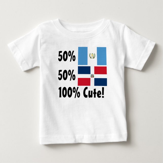 Camiseta De Bebé Dominican del guatemalteco el 50% del 50% el 100% (Anverso)