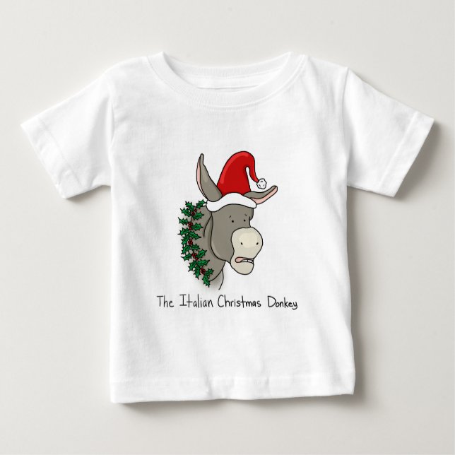 Camiseta De Bebé Dominick el burro italiano del navidad (Anverso)