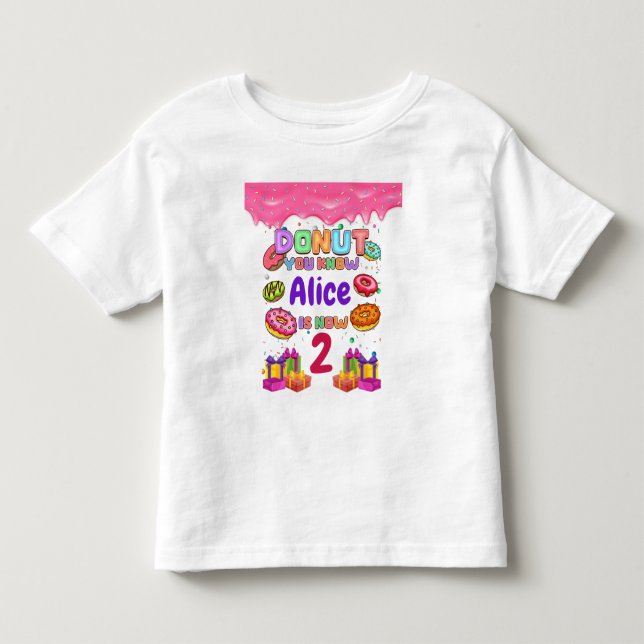 Camiseta De Bebé Dona Personalizada Cumpleaños Fiesta Sprinkles de  (Anverso)