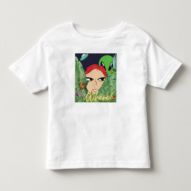 Camiseta De Bebé ¿dónde está el ovni? (Anverso)
