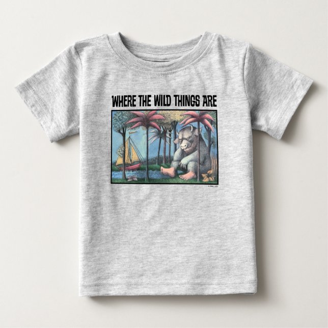 Camiseta De Bebé Donde están las cosas salvajes | Portada del libro (Anverso)