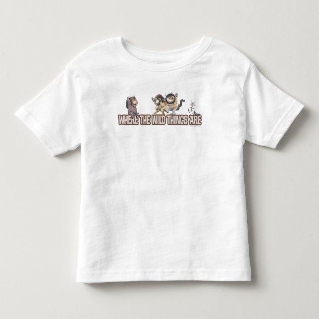 Camiseta De Bebé Donde las cosas salvajes son personajes en el logo (Anverso)