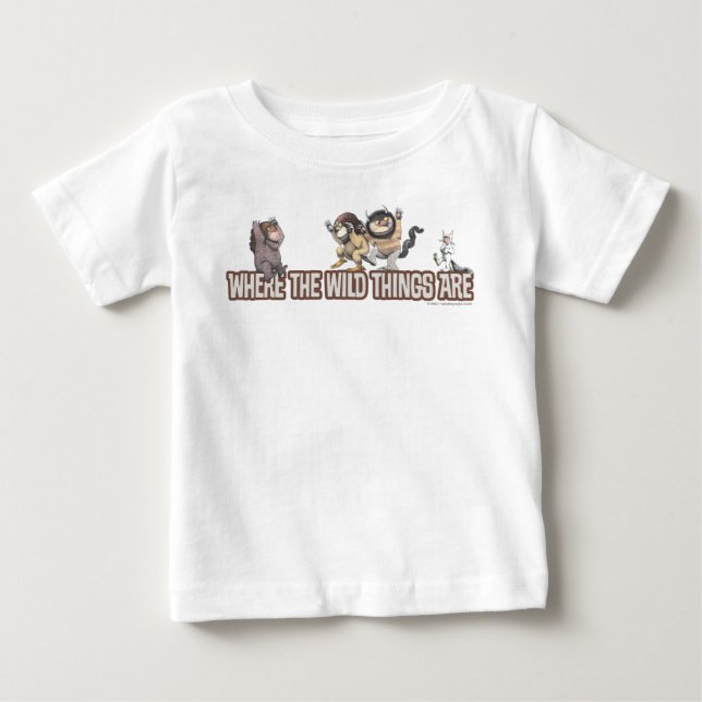 Camiseta De Bebé Donde las cosas salvajes son personajes en el logo (Anverso)