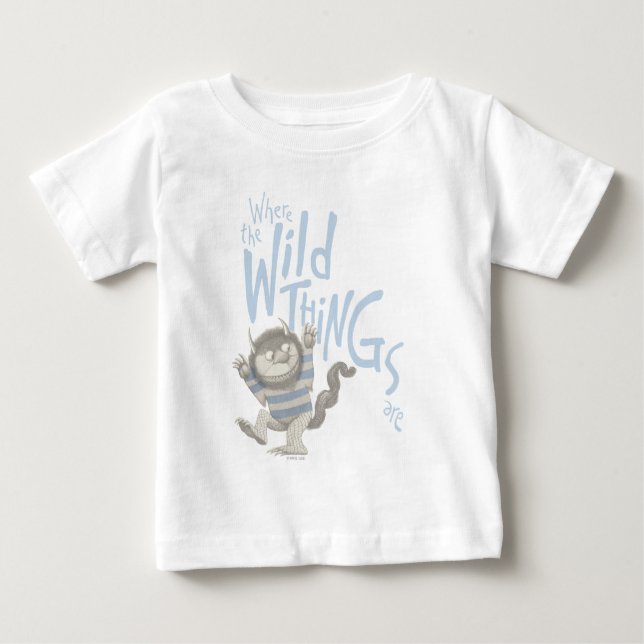 Camiseta De Bebé Donde se citan cosas salvajes - azul (Anverso)