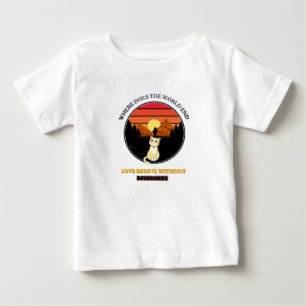 Camiseta De Bebé ¿Dónde Termina El Mundo   Gato Lindo Atardecer Ret