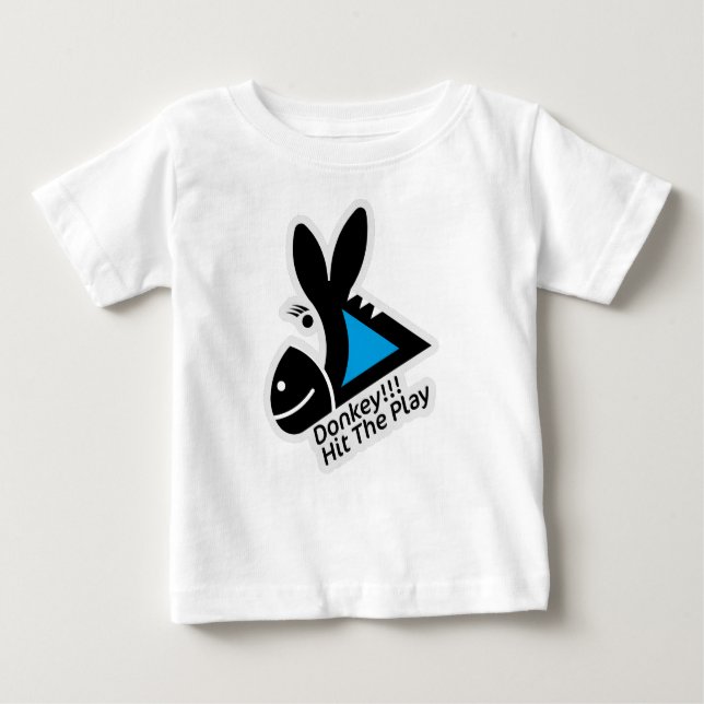 CAMISETA DE BEBÉ DONKEY !!! HIT THE PLAY BY MASANSER PIXELAT (Anverso)
