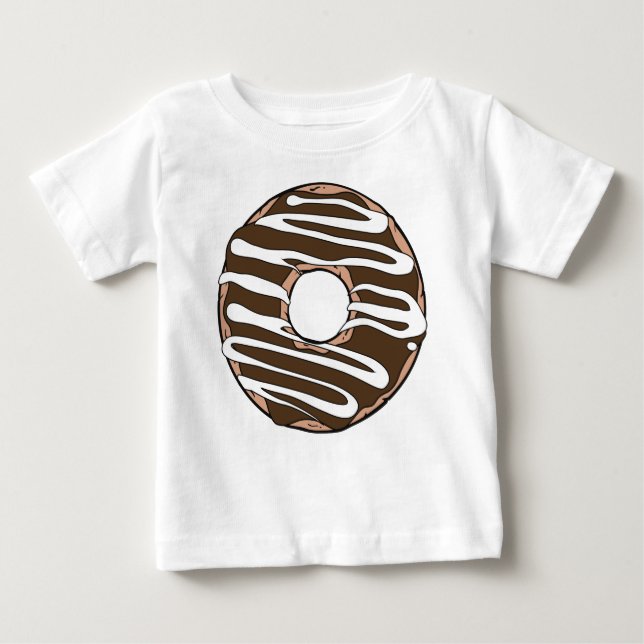 Camiseta De Bebé Donut de chocolate, anillos, gritos, escarcha, gla (Anverso)