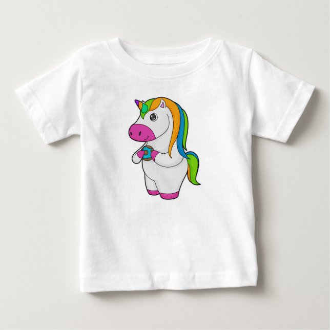 Camiseta De Bebé Donut de Unicorn (Anverso)