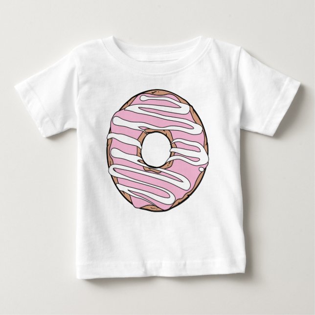 Camiseta De Bebé Donut Rosado, Aceite, Aluminio, Grito, Escarcha (Anverso)