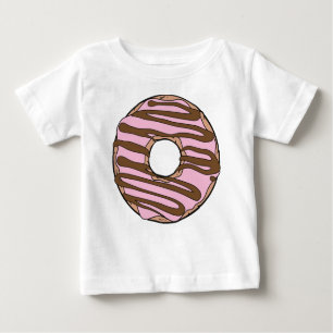 Camiseta De Bebé Donut rosado, anillos, chocolate, hielo, escarcha