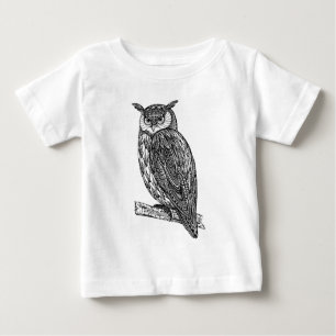 Camiseta De Bebé Doodle animal del búho del tótem salvaje