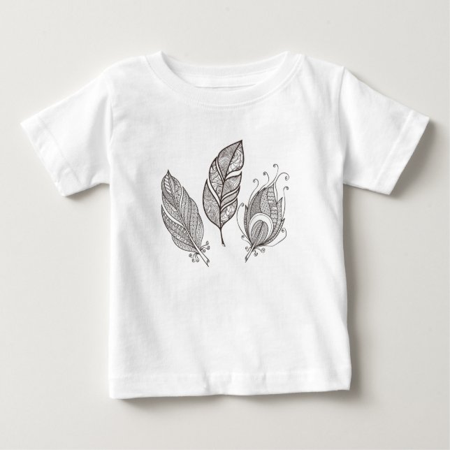 Camiseta De Bebé Doodle complejo de la pluma (Anverso)