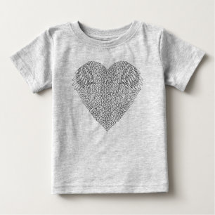 Camiseta De Bebé Doodle con alas del corazón