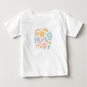 Camiseta De Bebé Doodle de Estrellas Pastel