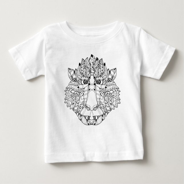 Camiseta De Bebé Doodle de la cabeza del mono (Anverso)