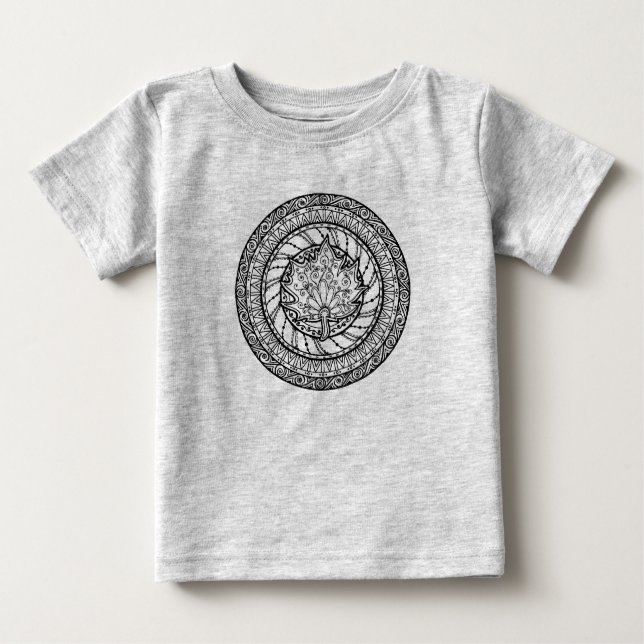 Camiseta De Bebé Doodle de la hoja de arce del otoño (Anverso)