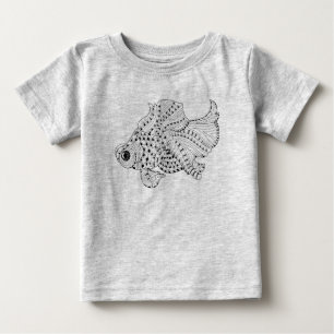 Camiseta De Bebé Doodle de los pescados