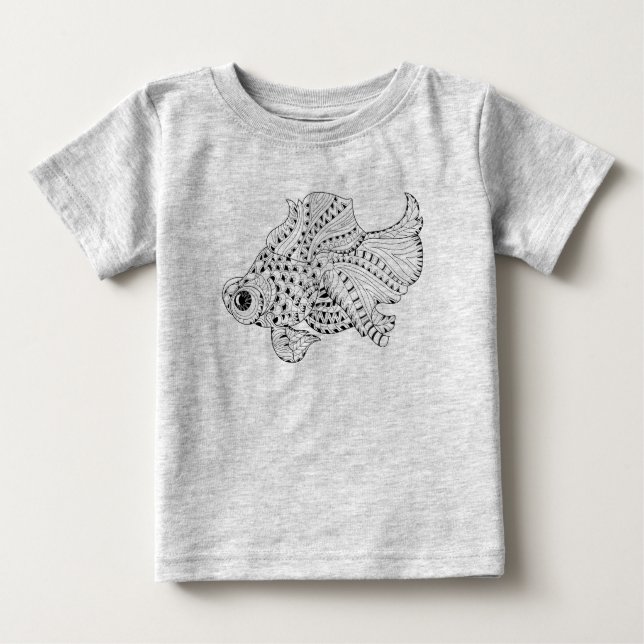 Camiseta De Bebé Doodle de los pescados (Anverso)