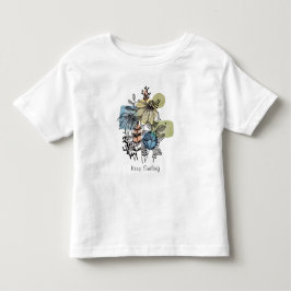 Camiseta De Bebé Doodle de margarita en tinta y acuarela