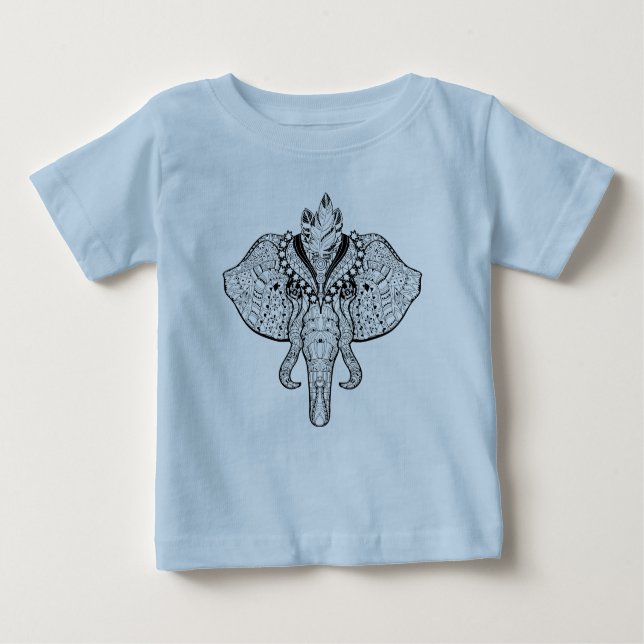 Camiseta De Bebé Doodle del elefante del circo (Anverso)
