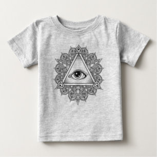 Camiseta De Bebé Doodle del símbolo de la pirámide del ojo