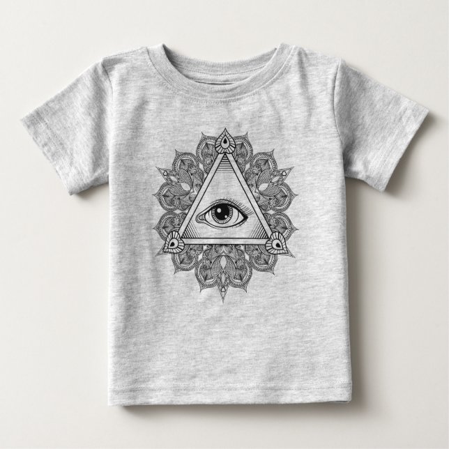 Camiseta De Bebé Doodle del símbolo de la pirámide del ojo (Anverso)