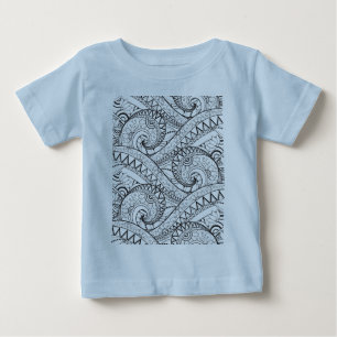 Camiseta De Bebé Doodle detallado del estampado de flores