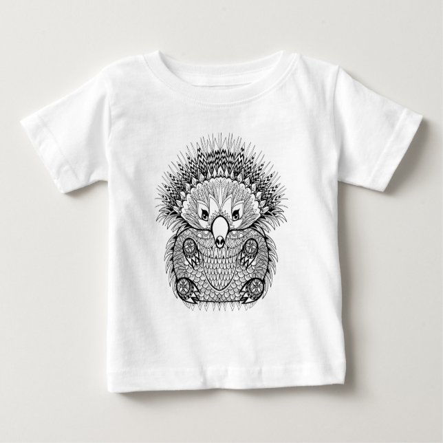 Camiseta De Bebé Doodle dibujado mano del Echidna (Anverso)