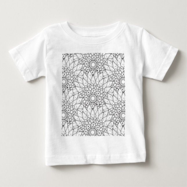 Camiseta De Bebé Doodle floral del jardín (Anverso)