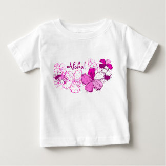 Camiseta De Bebé Doodle Hibiscus Hawaiian Aloha